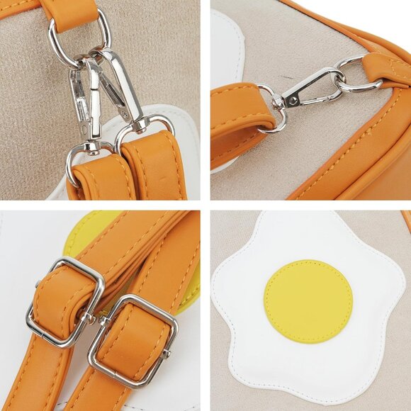 Toast Shaped Ita Bag for Women with Pin Display Inserts and Adjustable Straps - Picture 9 of 9